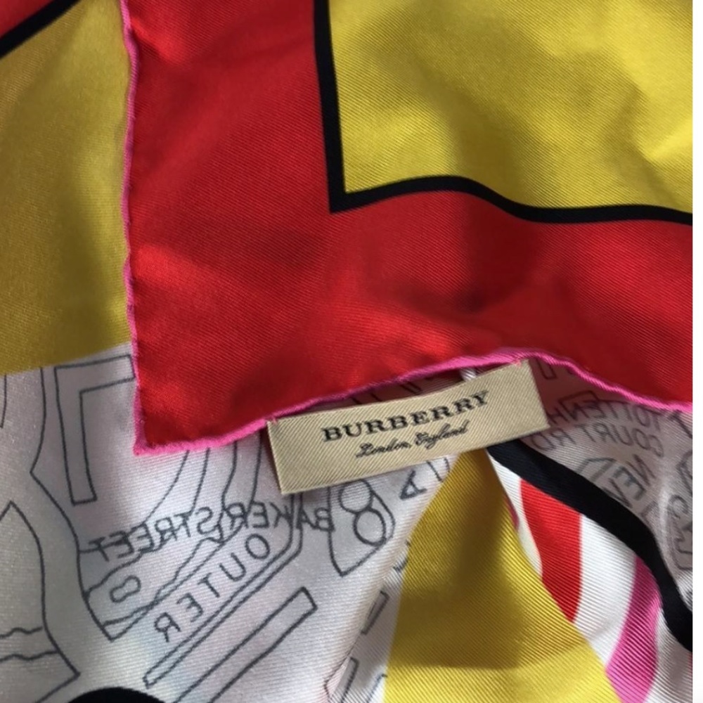 Burberry Multi with Tag Silk London Square Scarf/Wrap - Picture 6 of 9